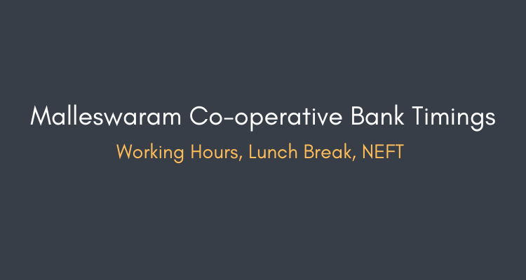 Malleswaram Co-operative Bank timings